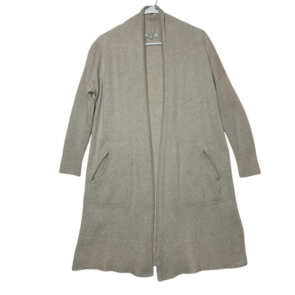 Madewell Sweaters - MADEWELL Women Merino Wool Alpaca Blend Knit Cardigan Open Front Beige XS Pocket